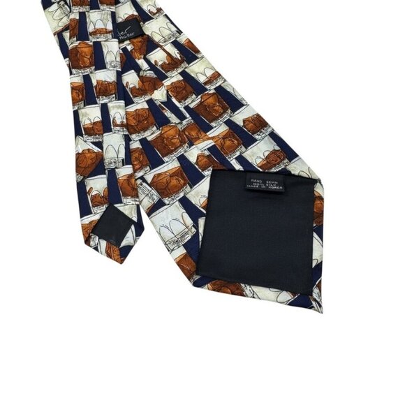 NICOLE MILLER 1994 Silk Tie Blue Bar Liquor Whiskey Scotch - Picture 3 of 7